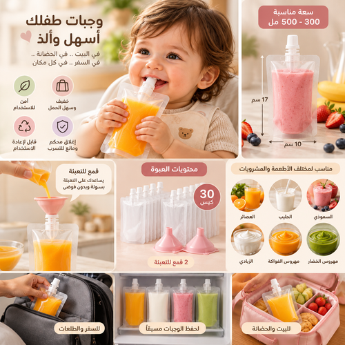 أكياس الطعام والمشروبات للأطفال 🤍