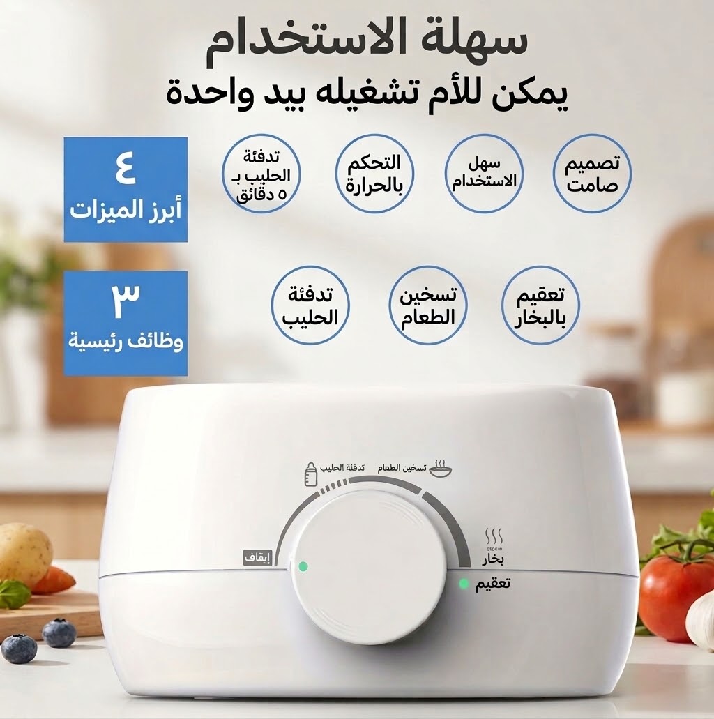 جهاز تسخين وتعقيم حليب الأطفال (Real Bubee)